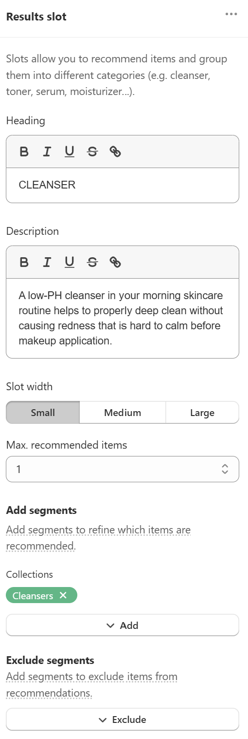 how to recommend slots slot block