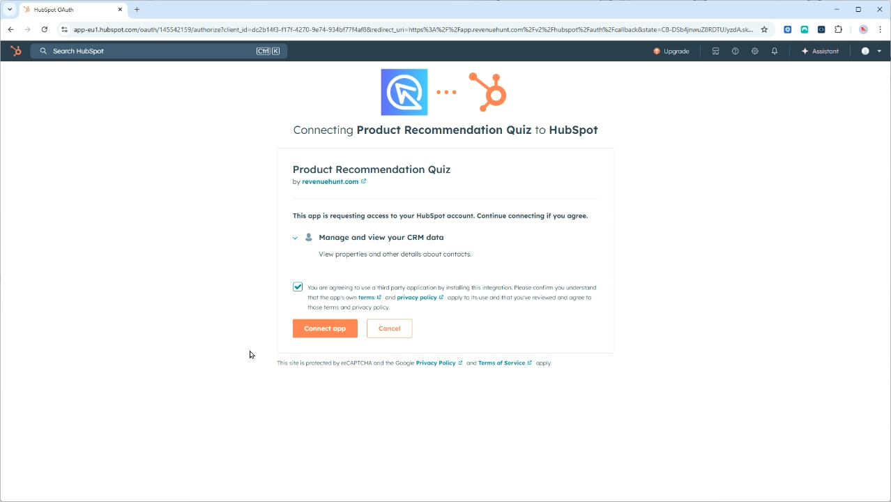 how to hubspot shopify connect app