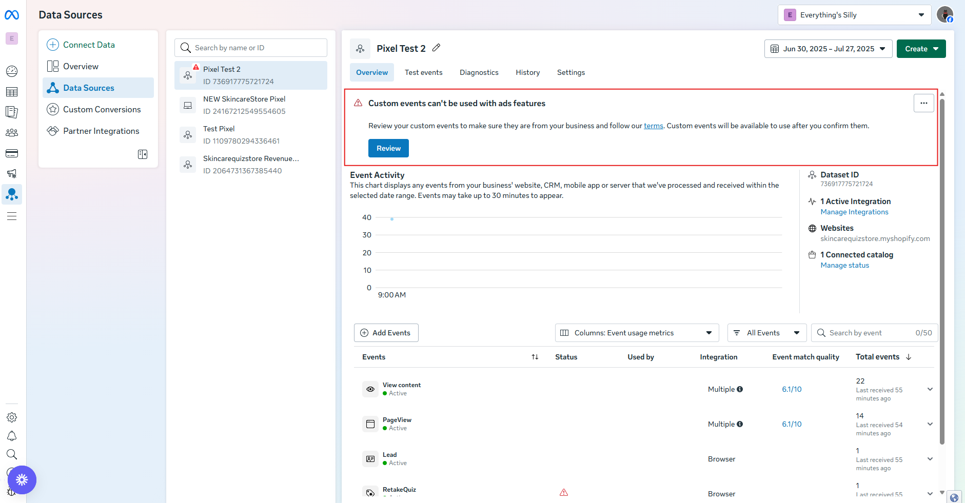 how to integrate fb pixel review custom events 2