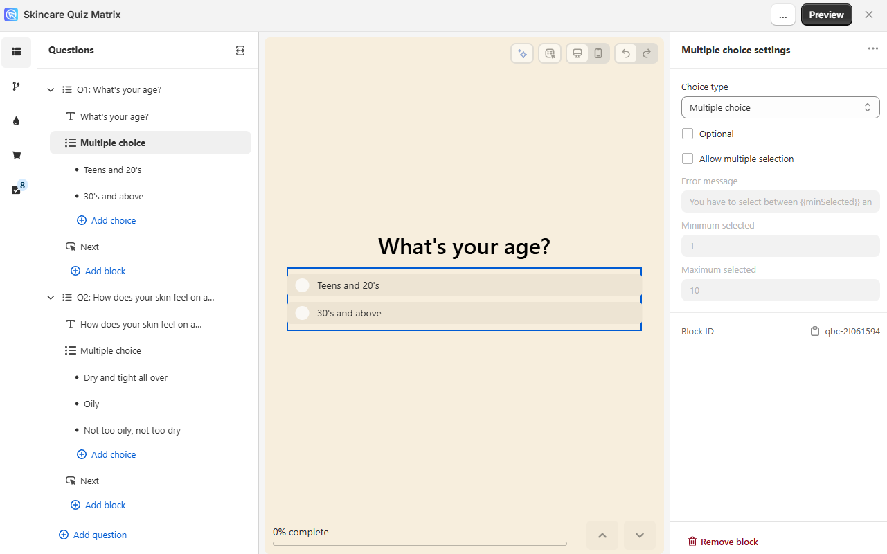 how to recommend products matrix question1