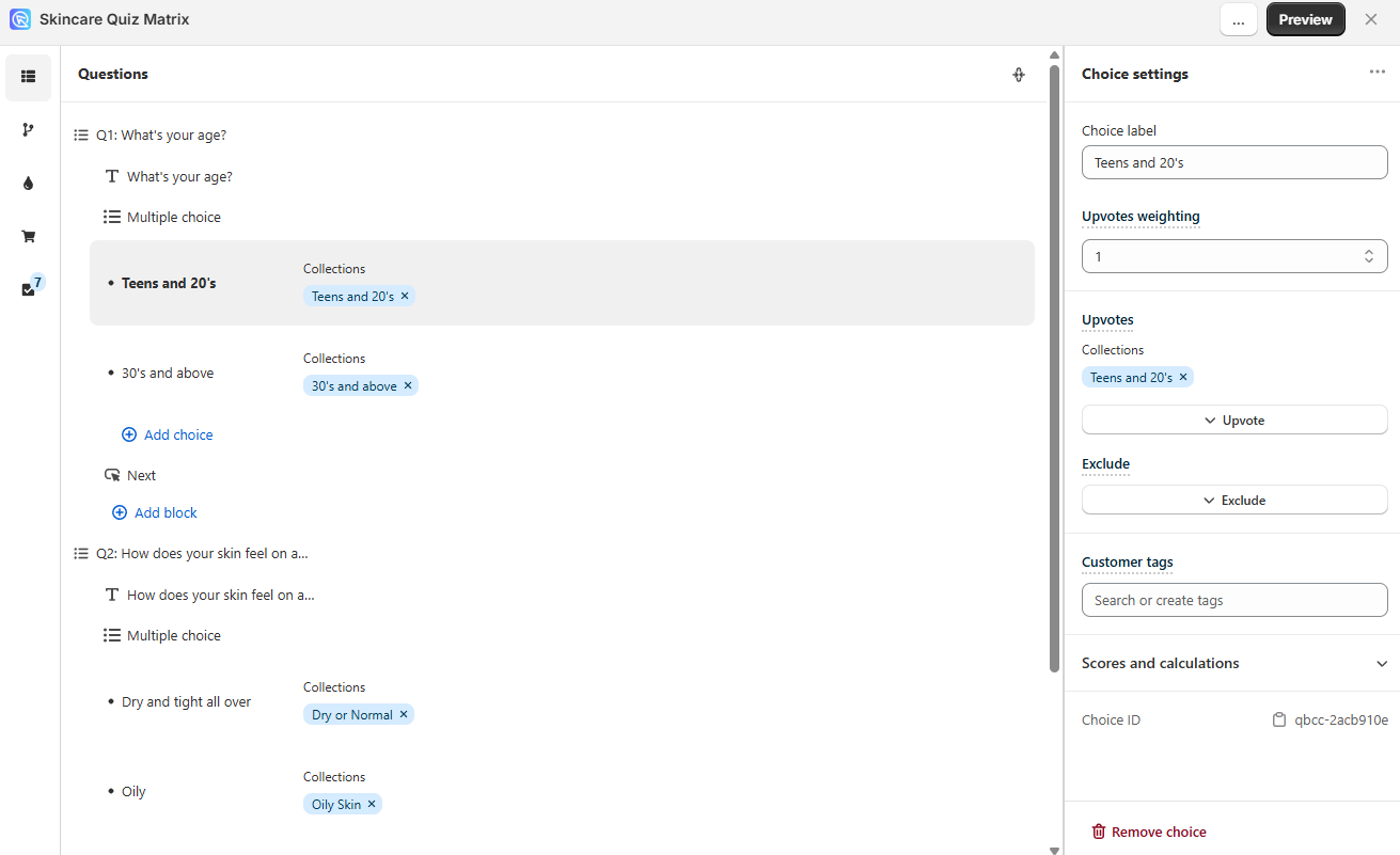 how to recommend products matrix link collections