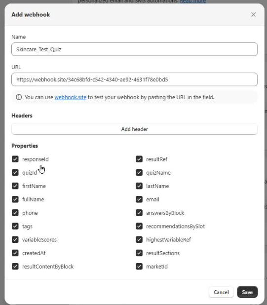 how to webhook add