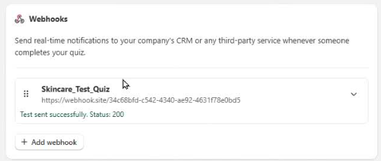 how to webhook settings