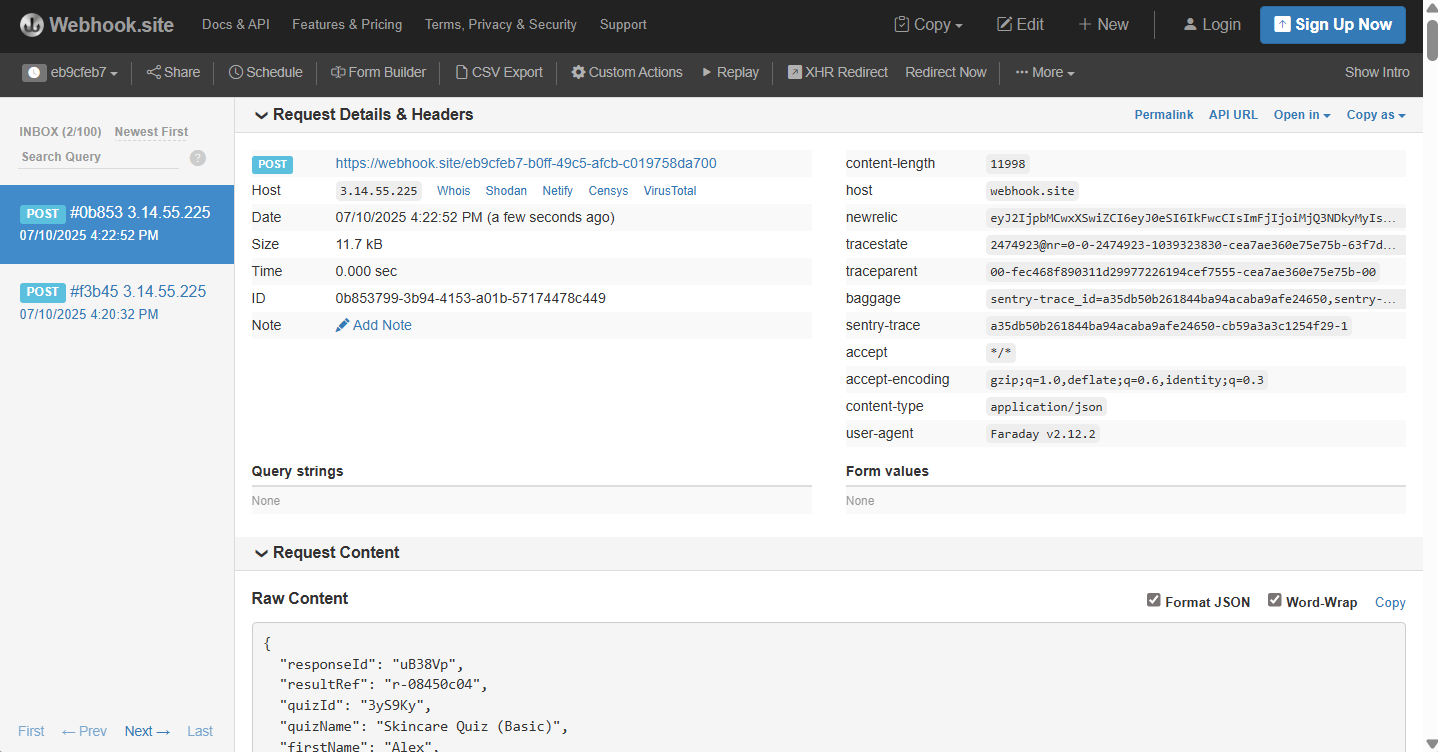 how to webhook settings