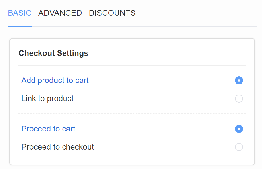 how to change checkout settings