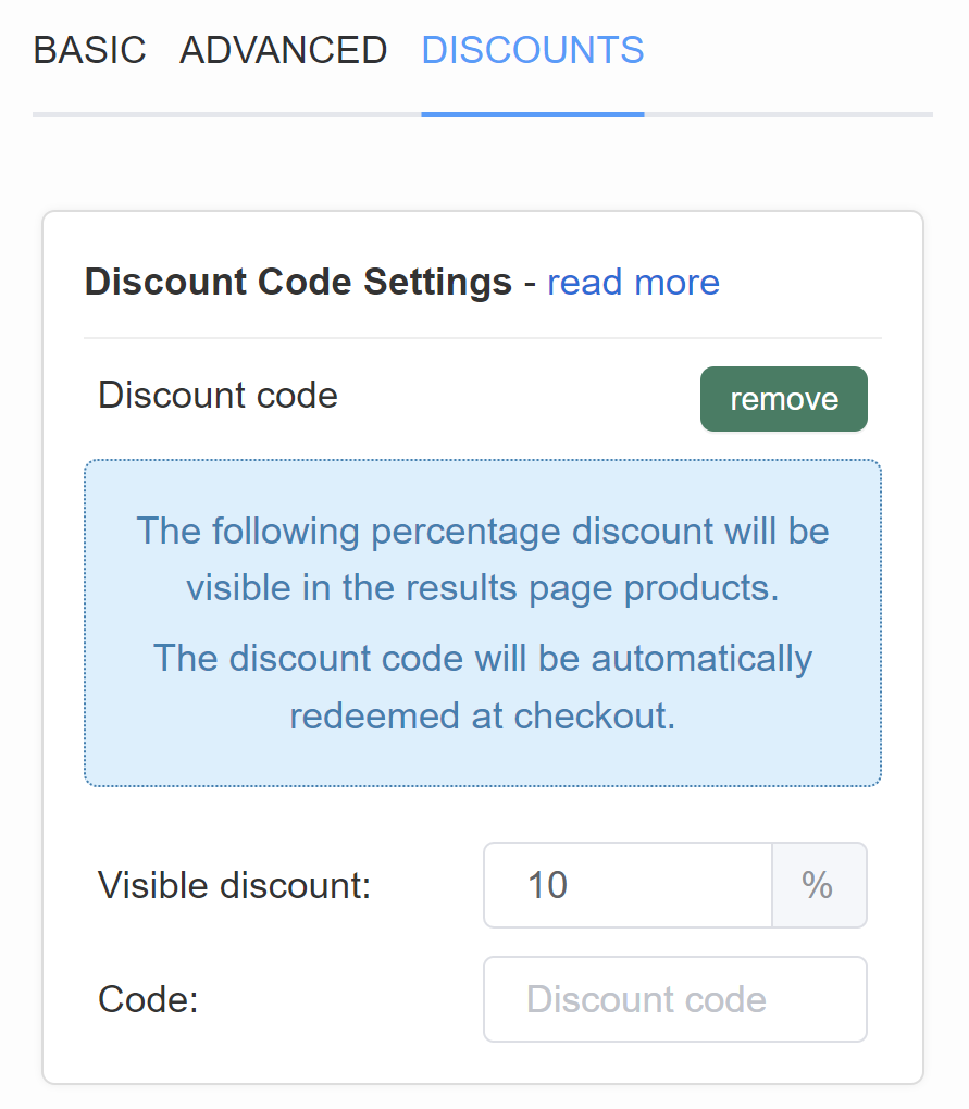 how to add discount static