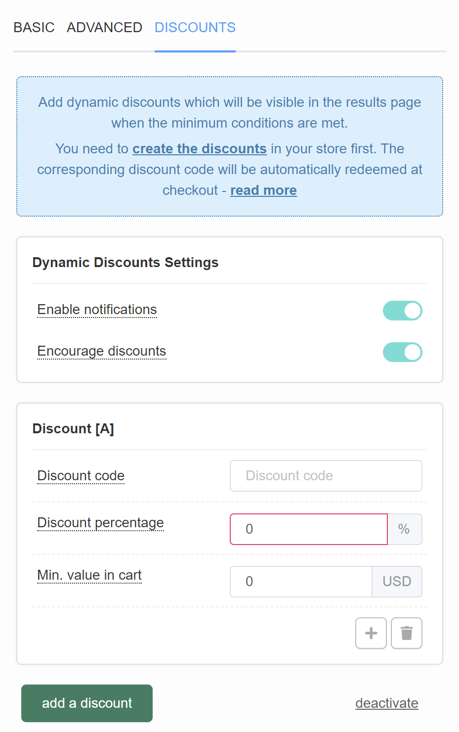 how to add discount dynamic