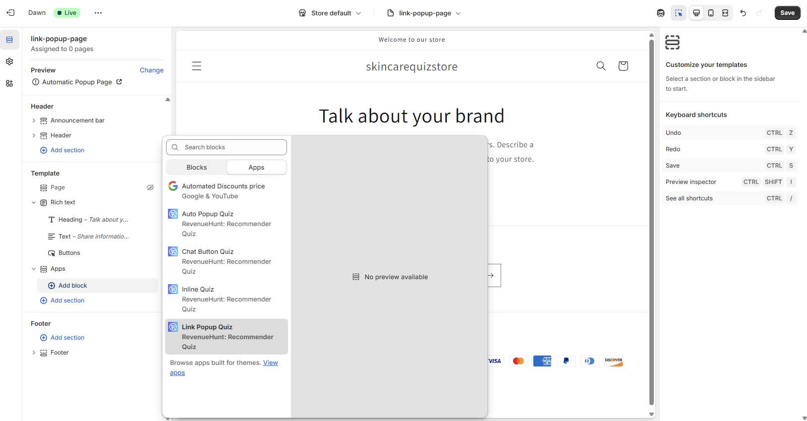 manual_shopifyV2_quizbuilder_share_publish_onlinestore_linkpopup_specificpage